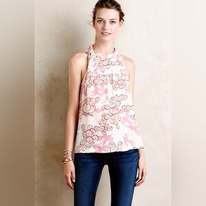 Anthropologie | Maeve | Elata Bird Print Tank | Sz 10